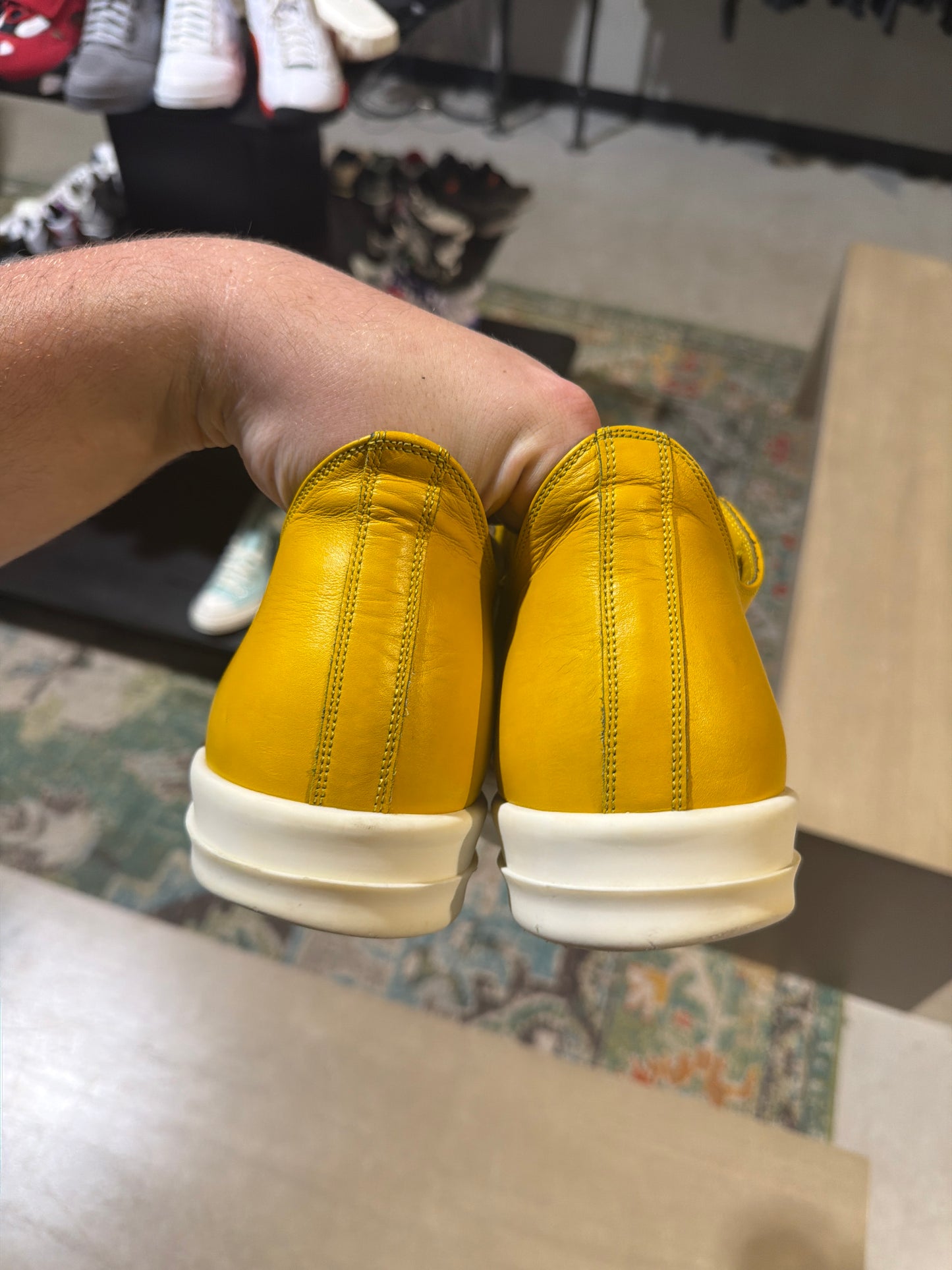 Rick Owens Ramone Yellow/White Used Sz 12.5
