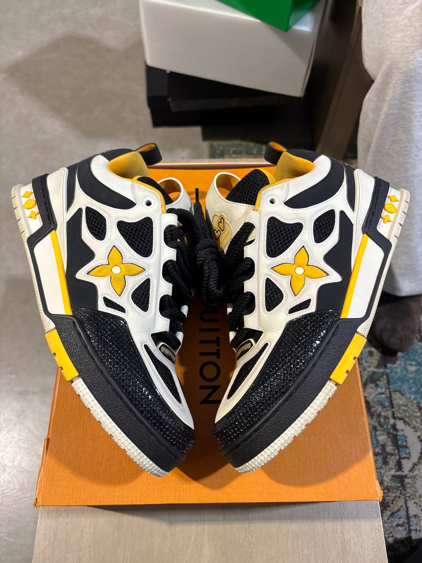 Louis Vuitton Skate Black and Yellow Used Sz 9.5