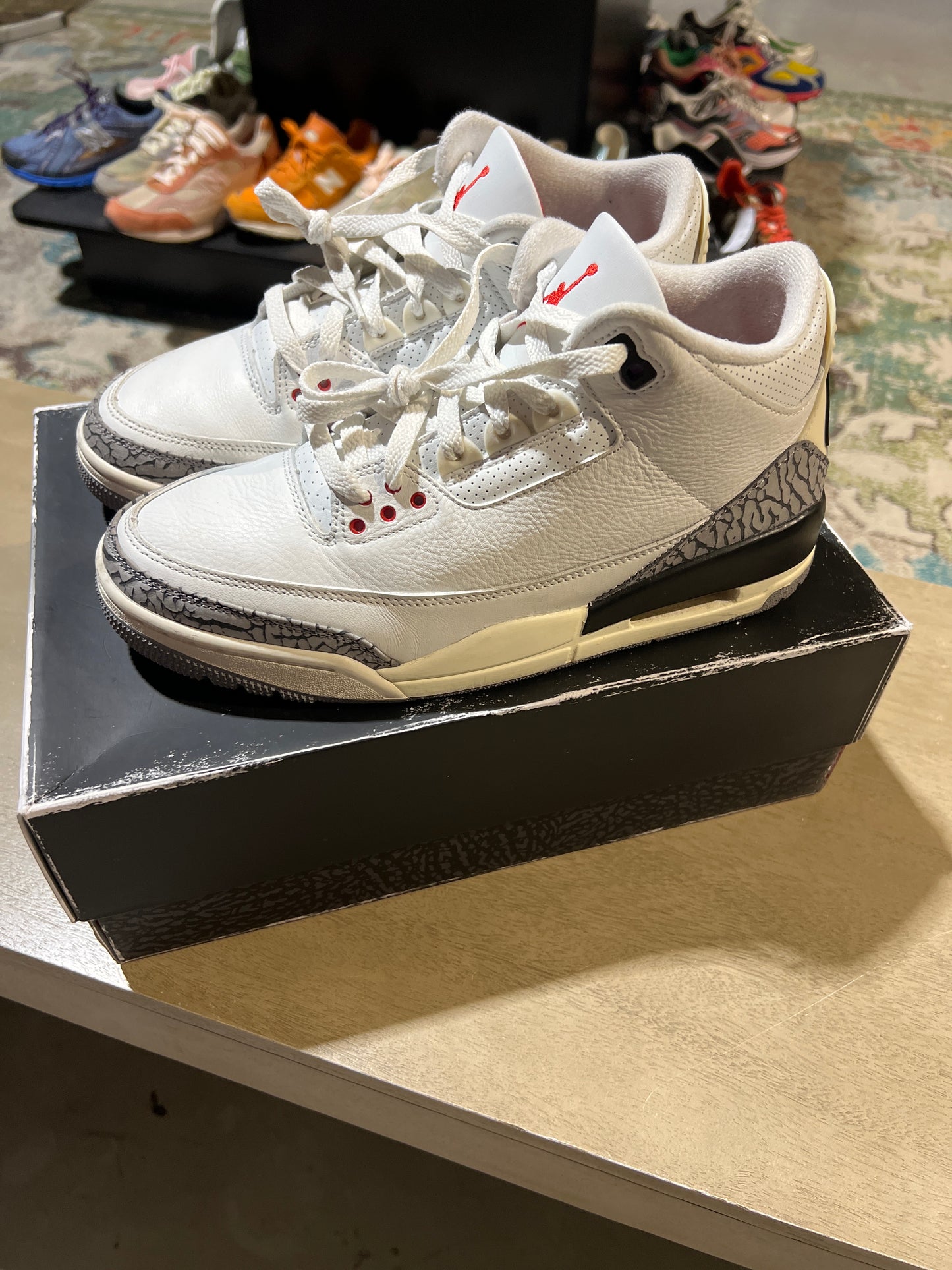 Jordan 3 White Cement Used Sz 9