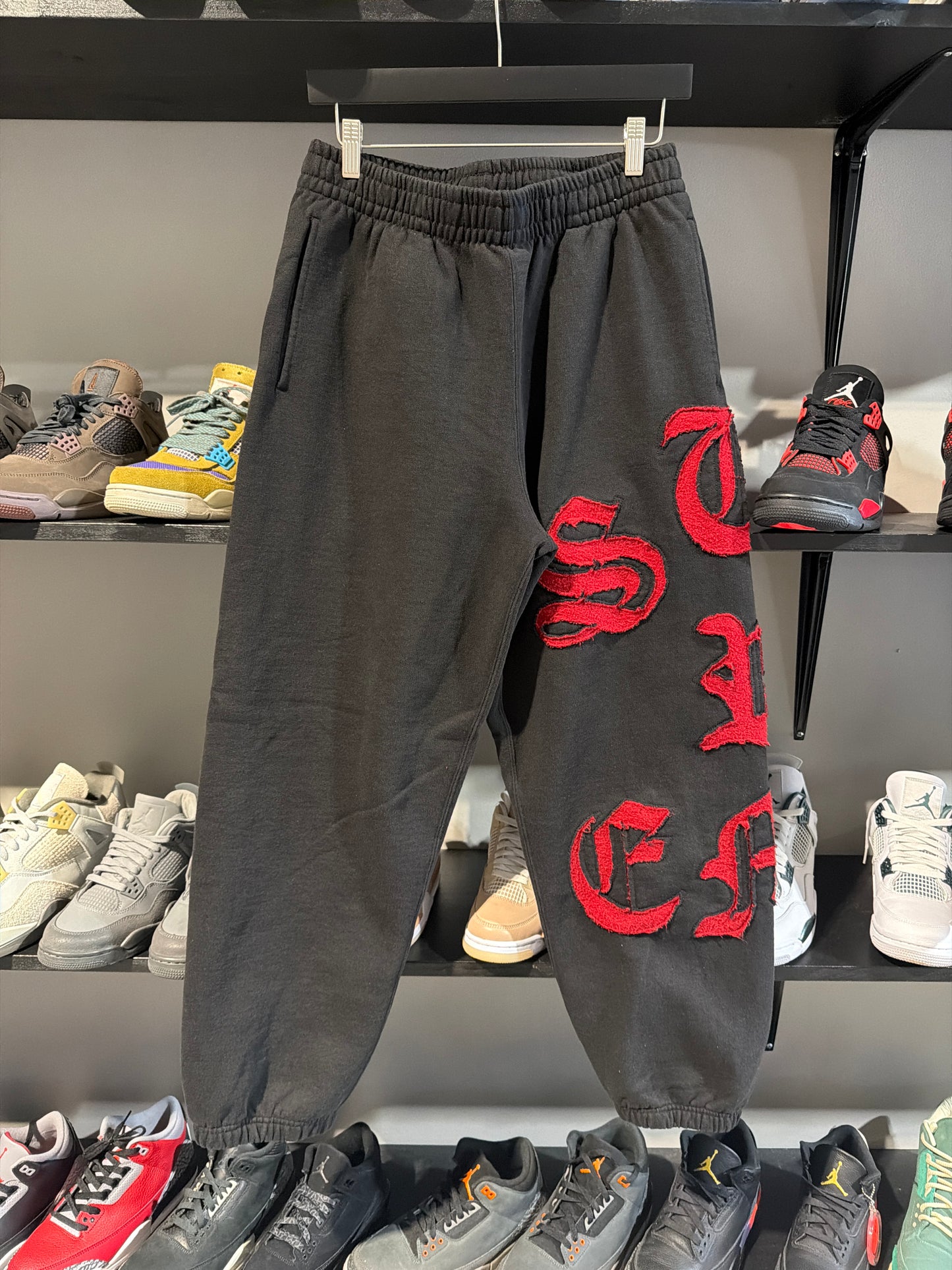 Supreme Cut Out Sweatpants Black/Red