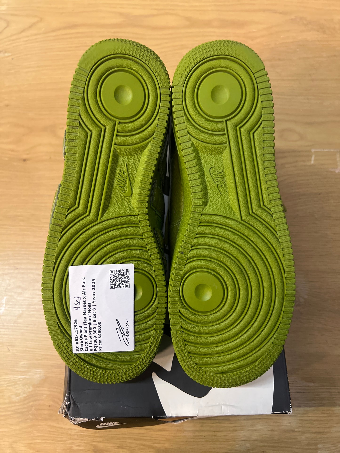 CACTUS PLANT FLEA MARKET X AIR FORCE 1 LOW PREMIUM MOSS USED SIZE 8