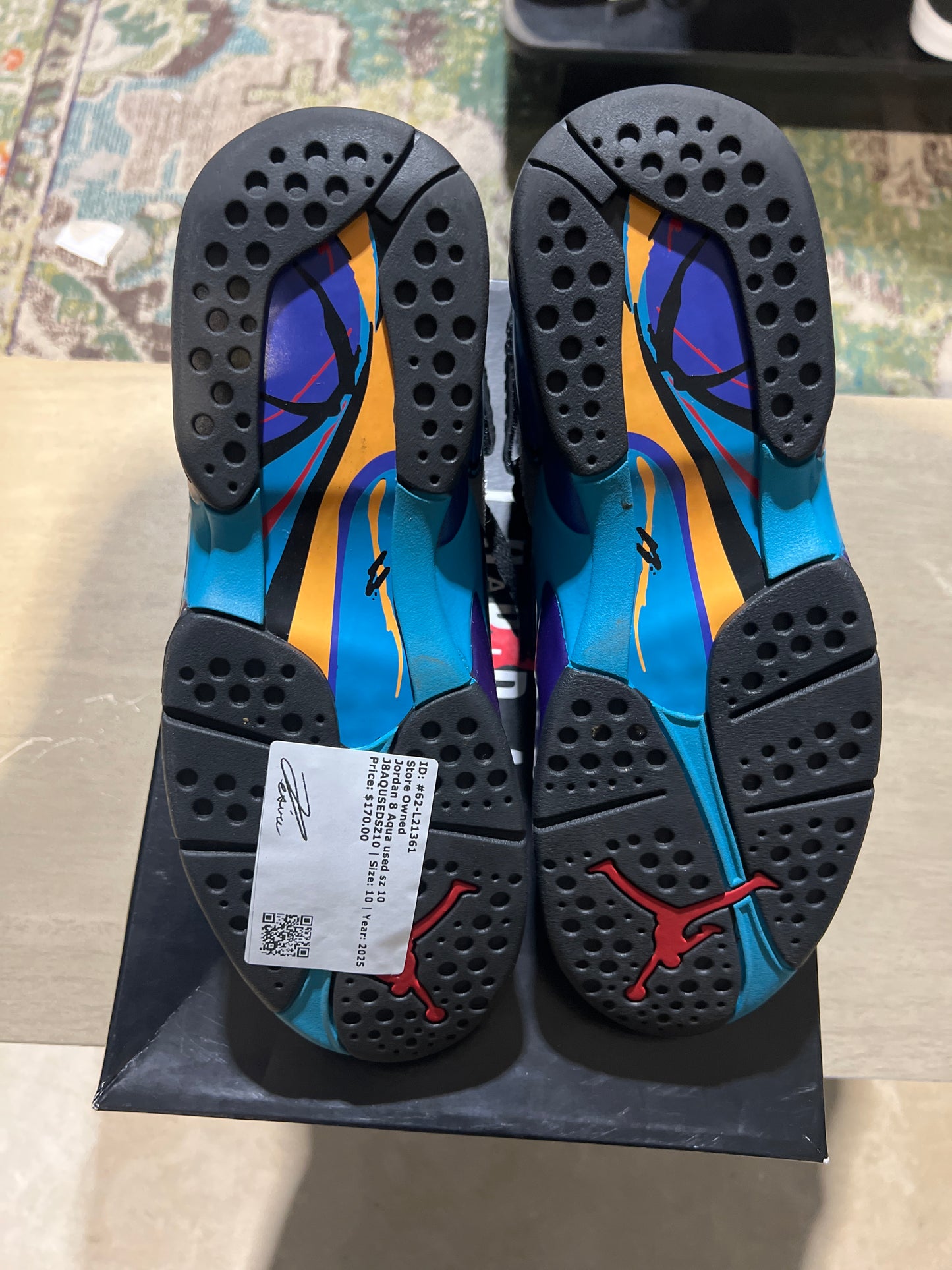 Jordan 8 Aqua used sz 10
