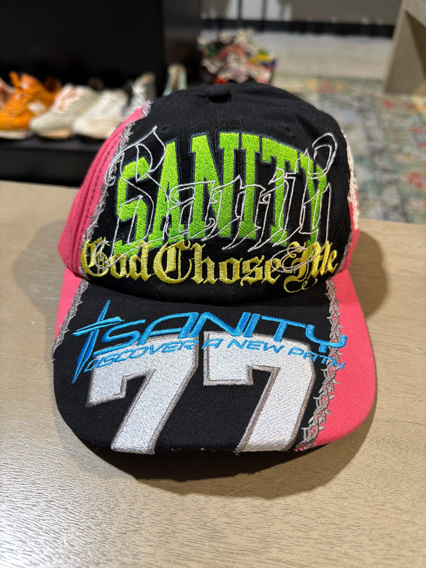 Sanity 4ever pink and black hat