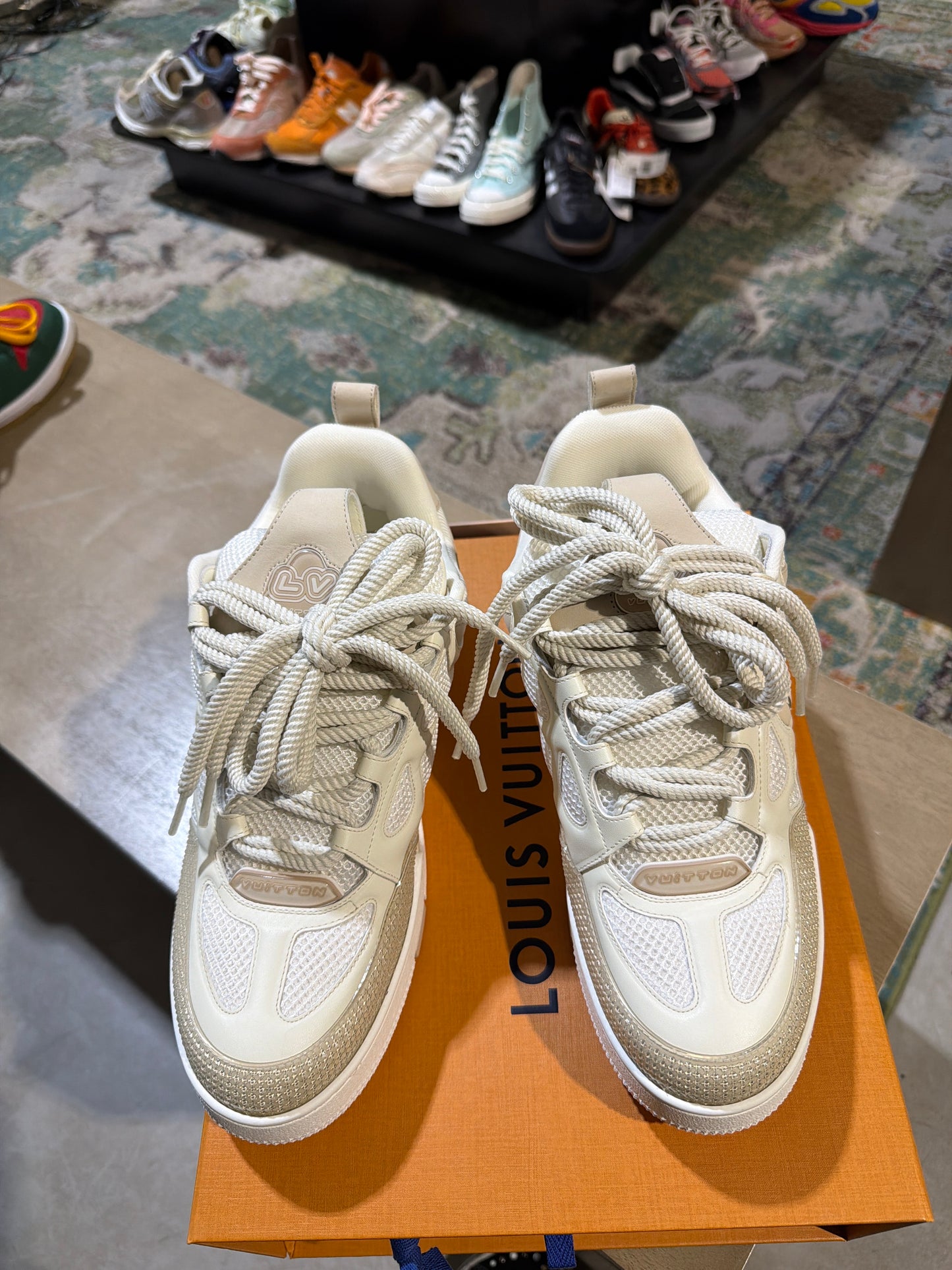 Louis Vuitton Skate Sneaker Beige White Used Sz 9.5