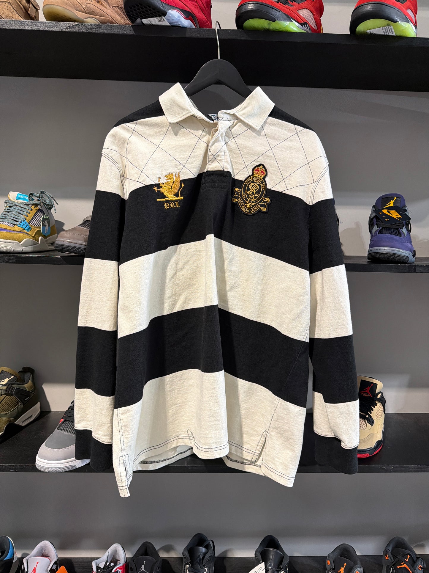 Polo Rugby Black and White Longsleeve
