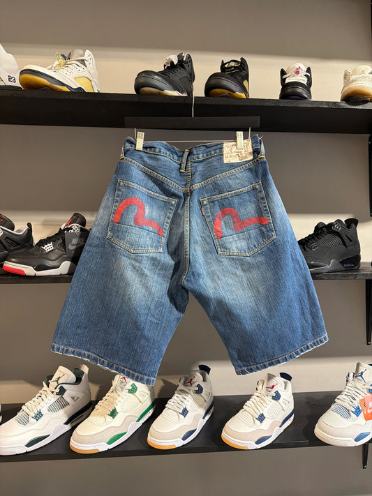Evisu Red Logo Pocket Denim Jorts - Pre-Owned