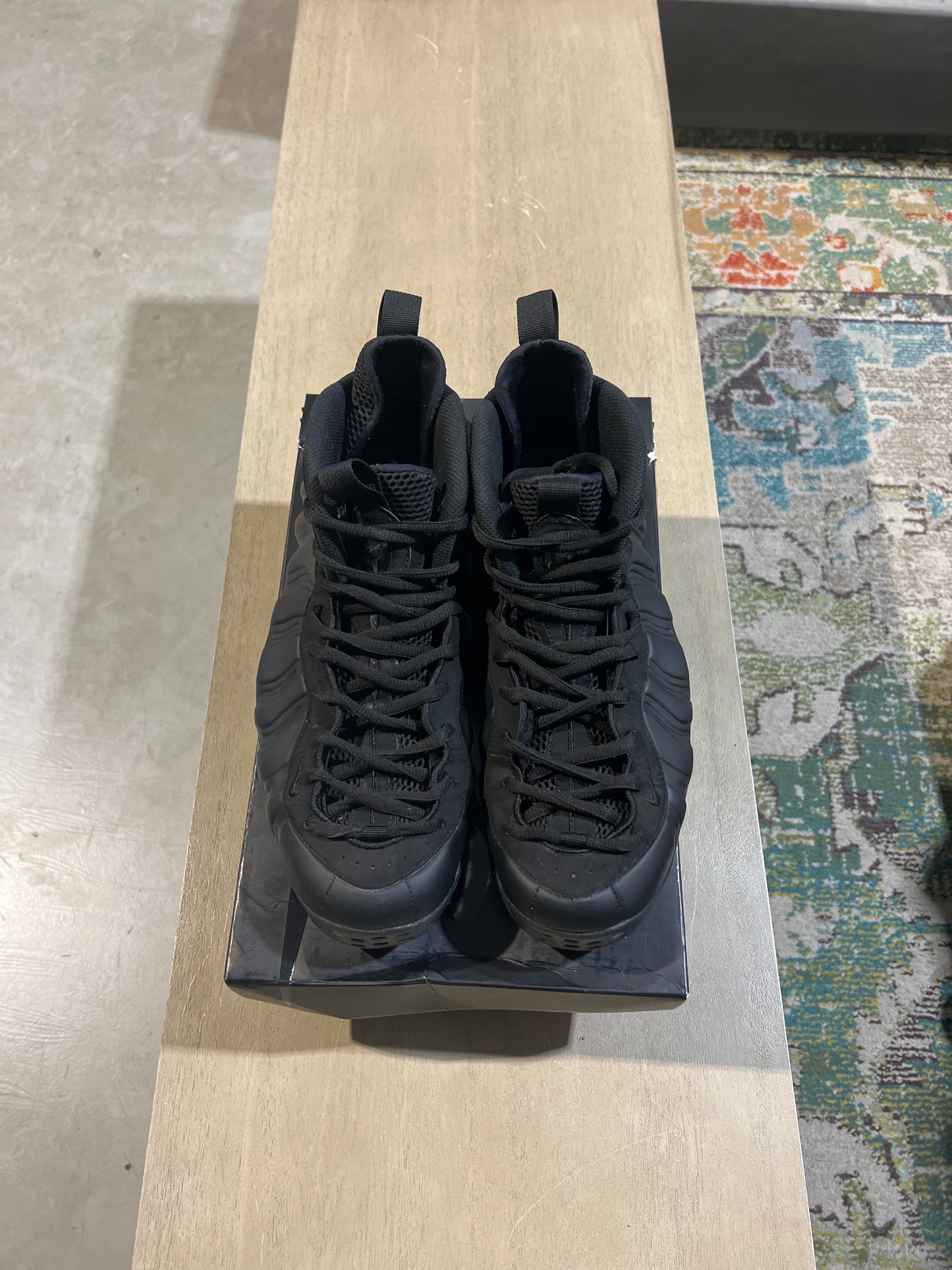 Nike Foamposite Black On Black Used Sz 12