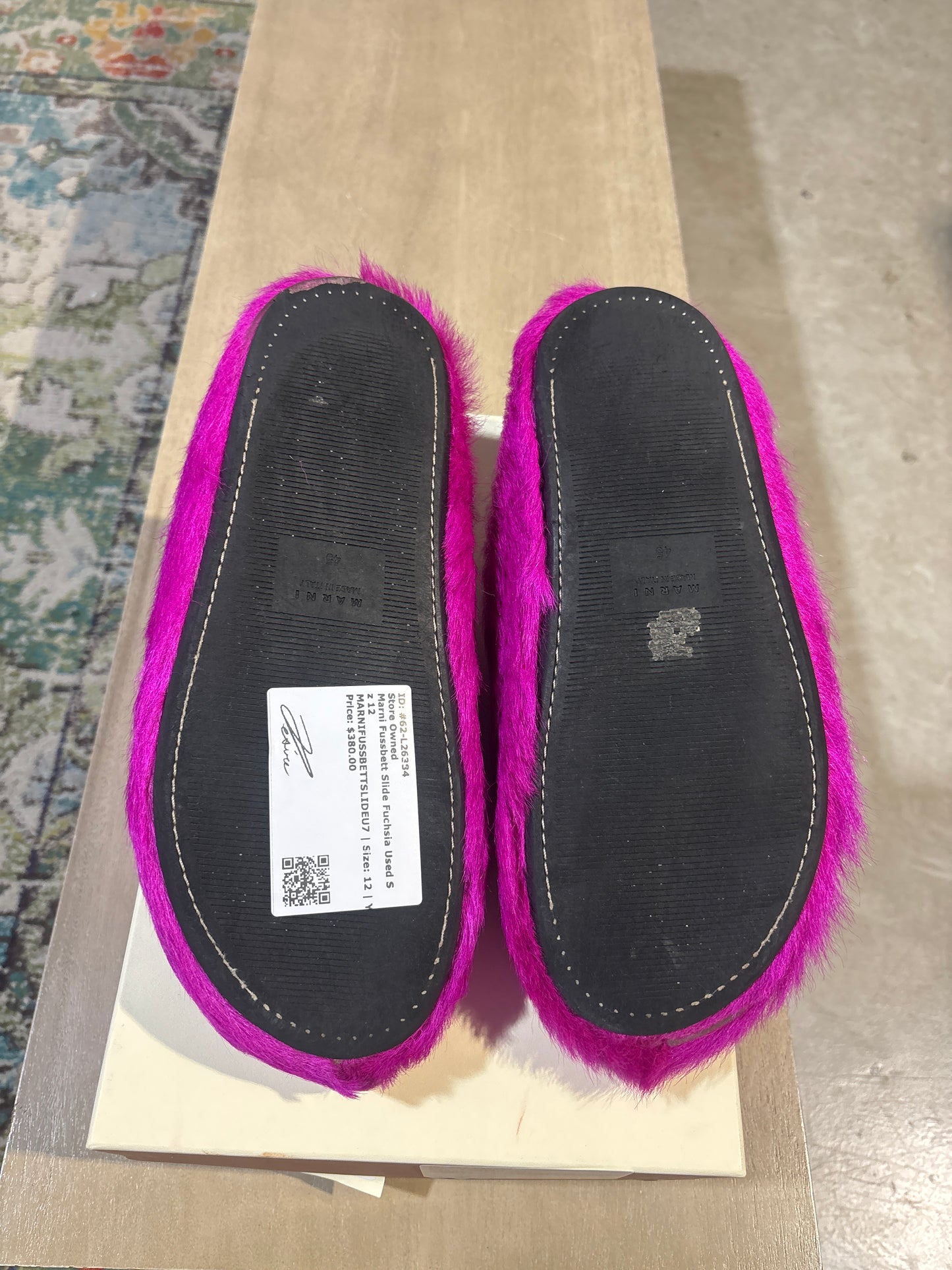 Marni Fussbett Slide Fuchsia Used Sz 12