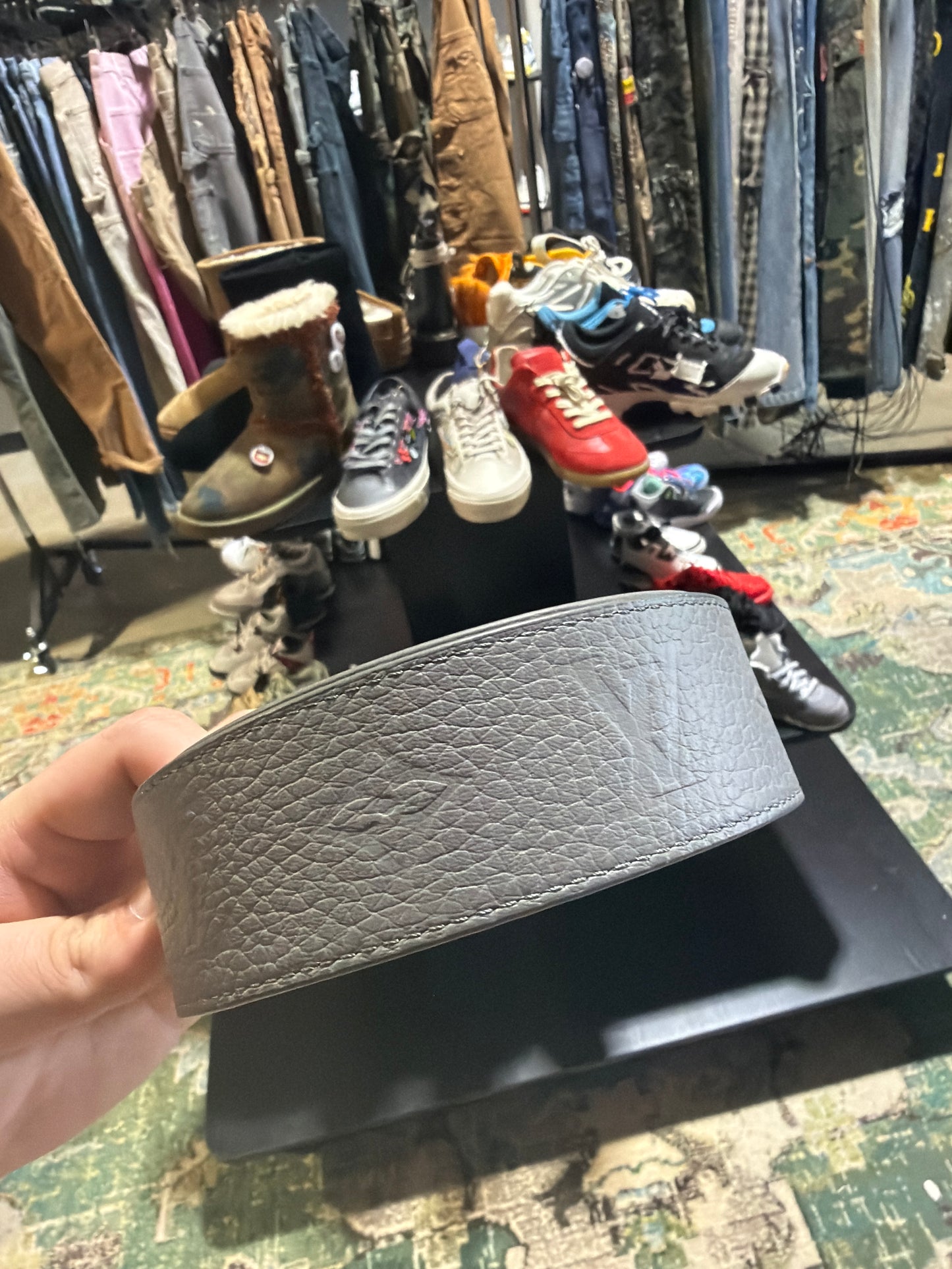 Louis Vuitton Grey/Grey Monogram Belt