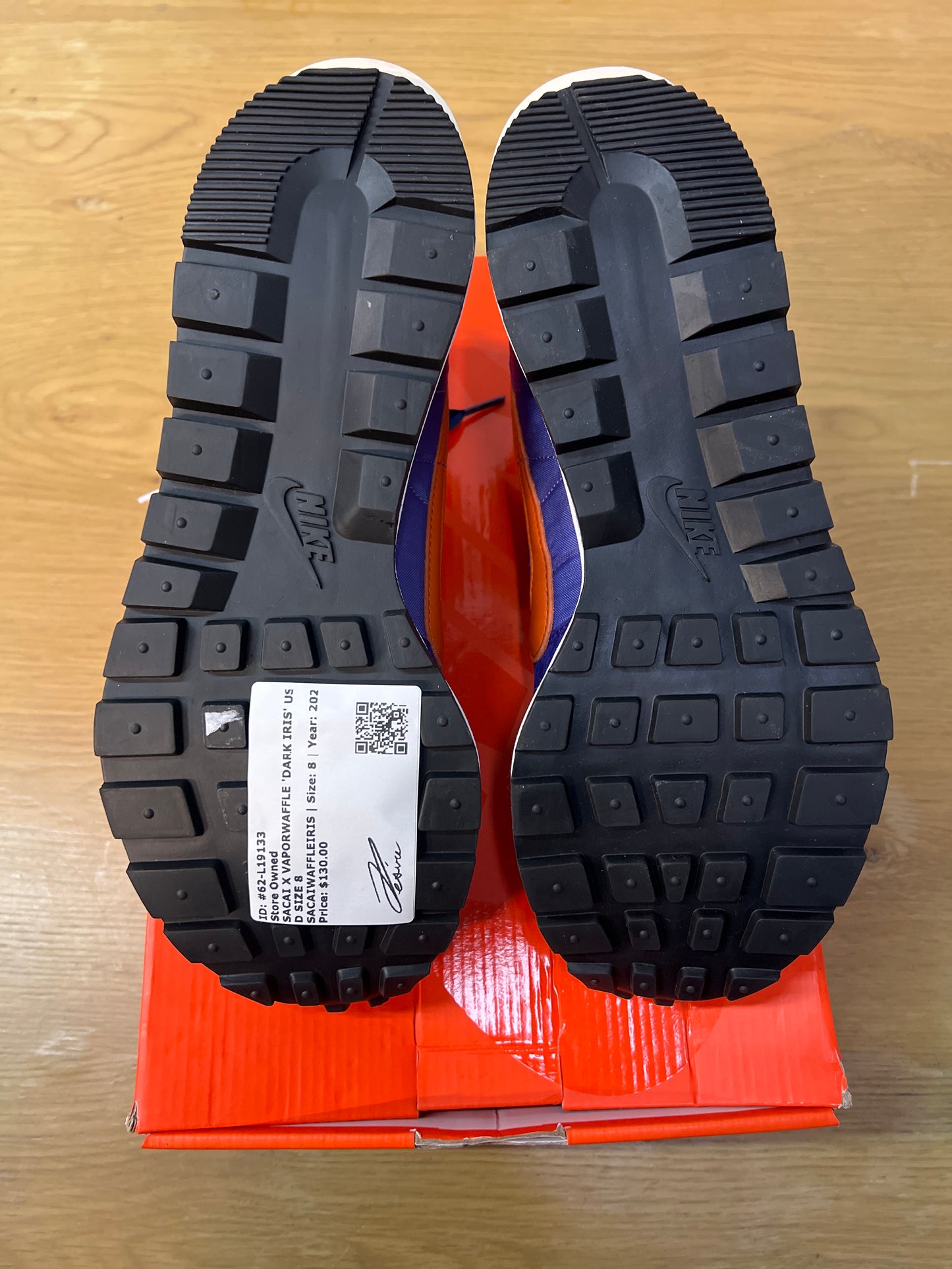 SACAI X VAPORWAFFLE DARK IRIS USED SIZE 8