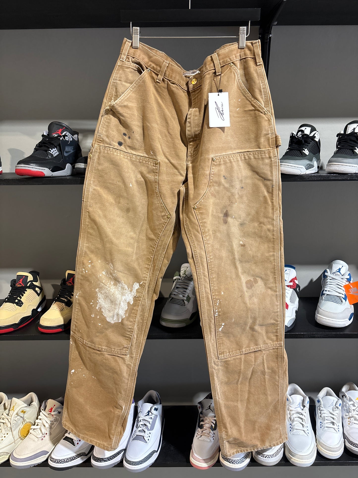 Vintage Carhartt double knee painter pants tan