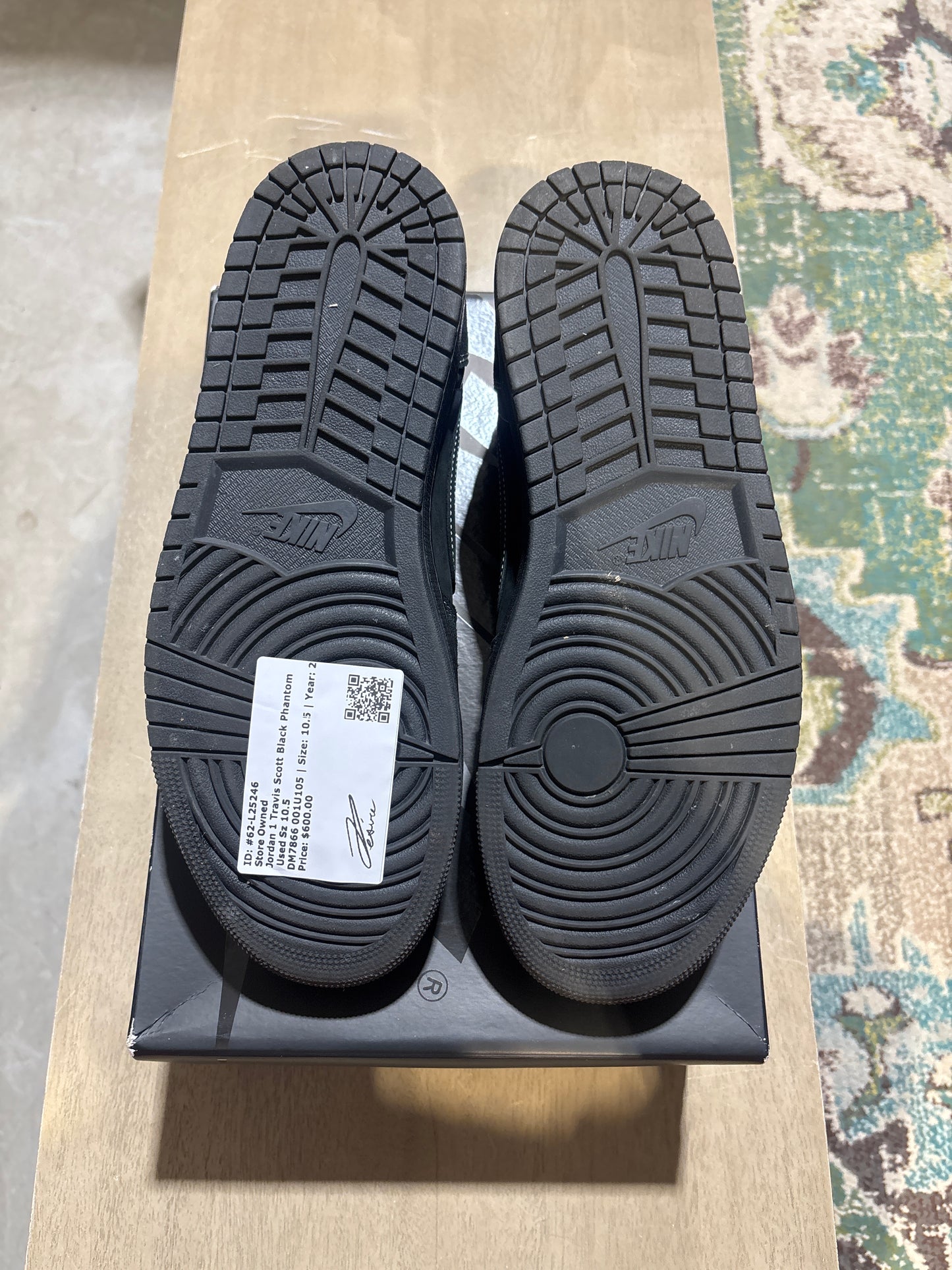 Jordan 1 Travis Scott Black Phantom Used Sz 10.5