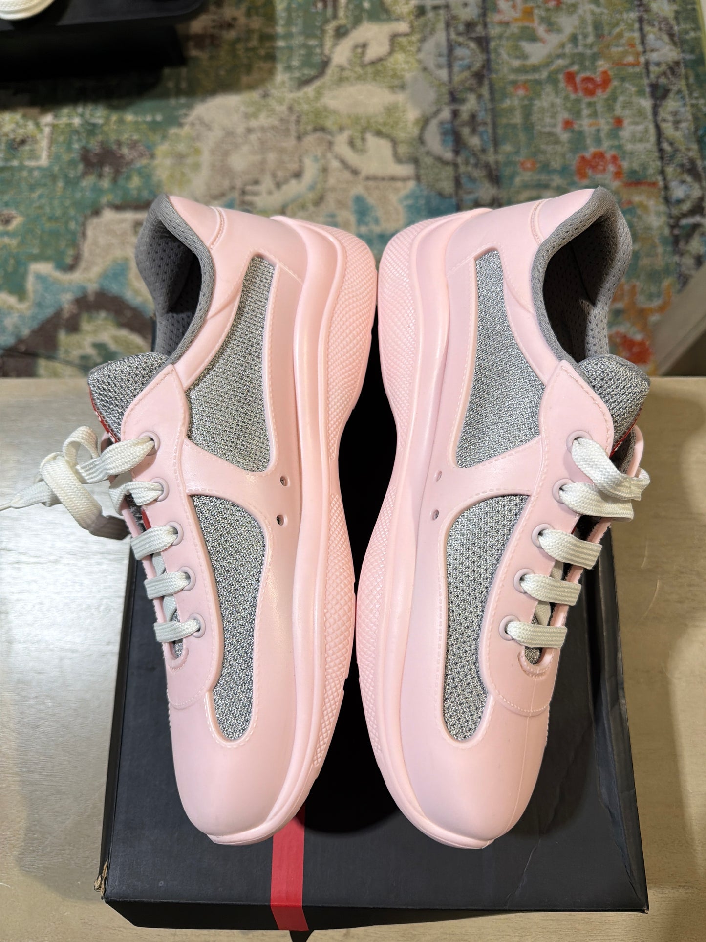 Prada Americas Cup Pink Rubber Used Sz 8