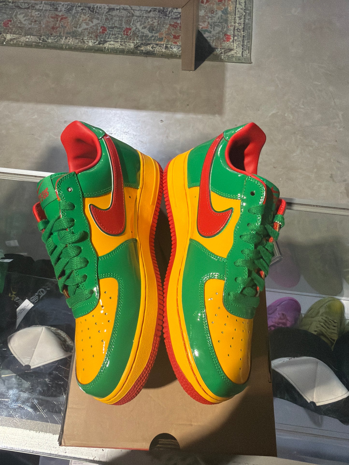 Nike Air Force 1 Concrete Boys Lucky Green Used Sz 10