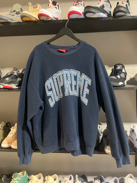 Supreme insideout navy crewneck