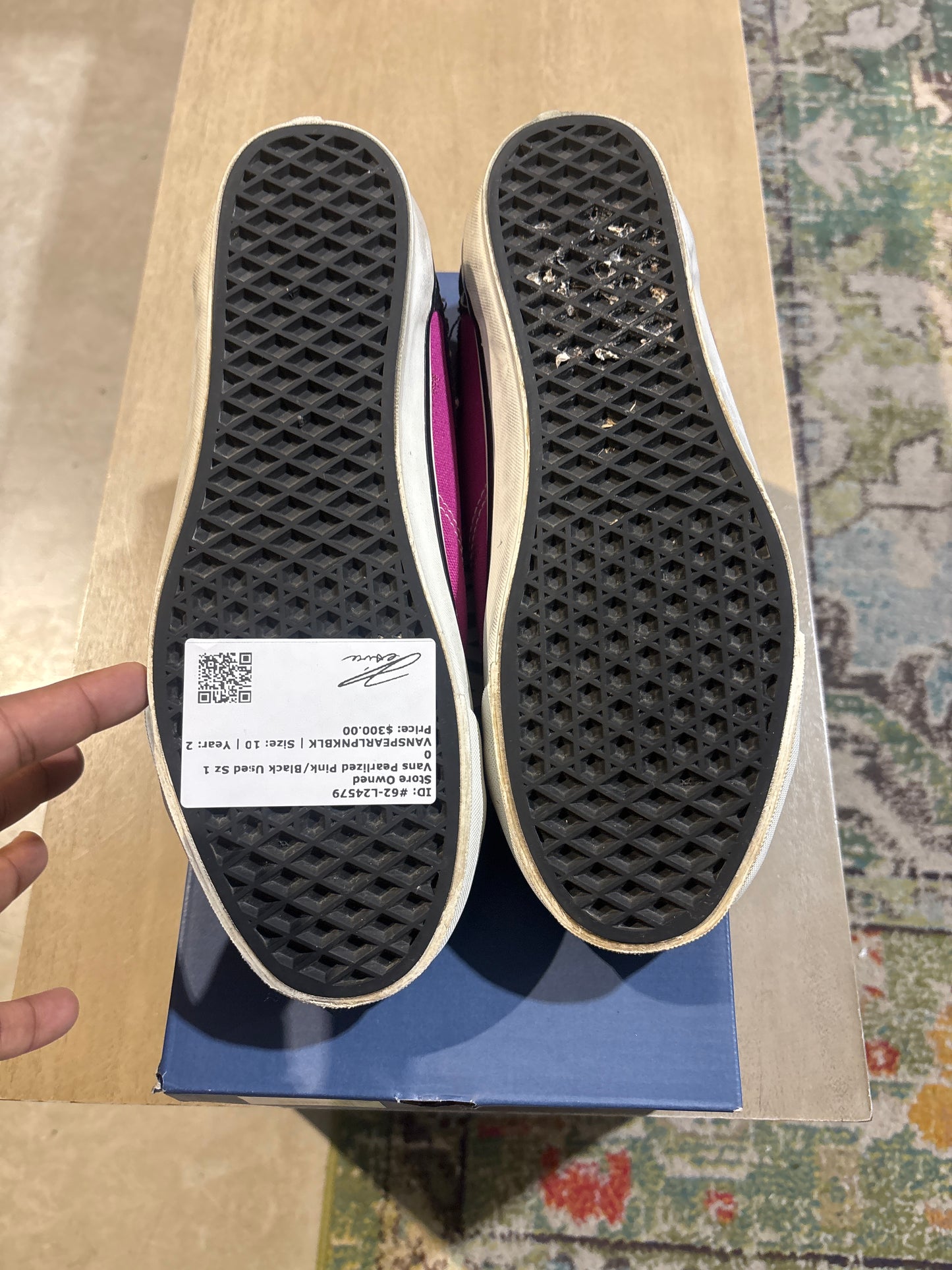 Vans Pearlized Pink/Black Used Sz 10