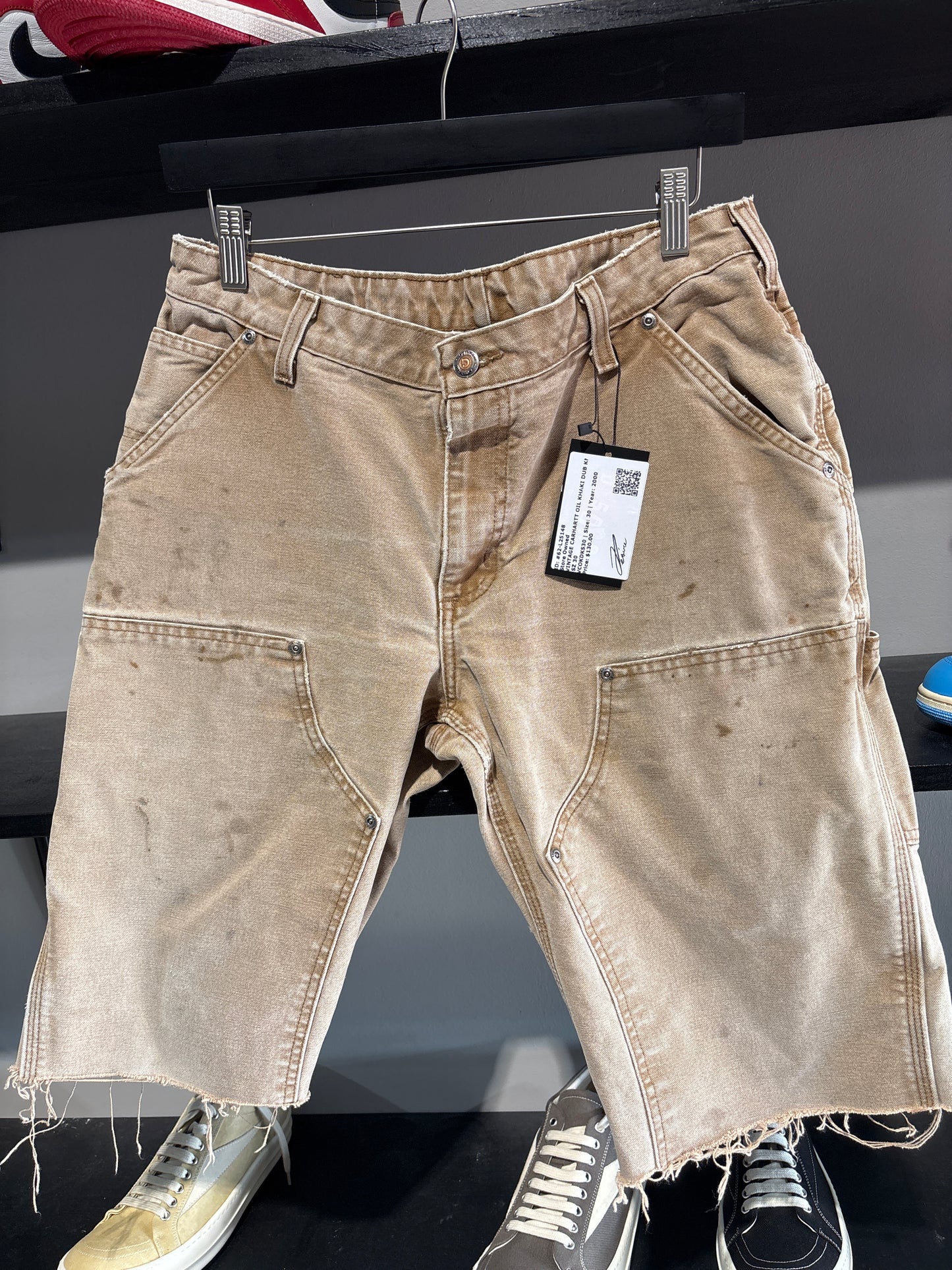 VINTAGE CARHARTT OIL KHAKI DUB KNEE SZ 30