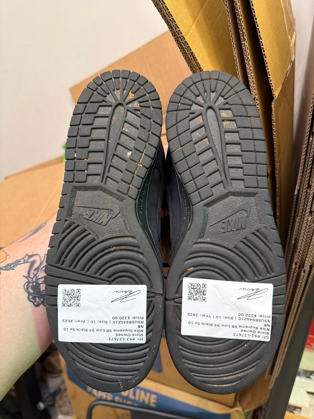 Nike Supreme SB Low 94 Black Sz 10 NB