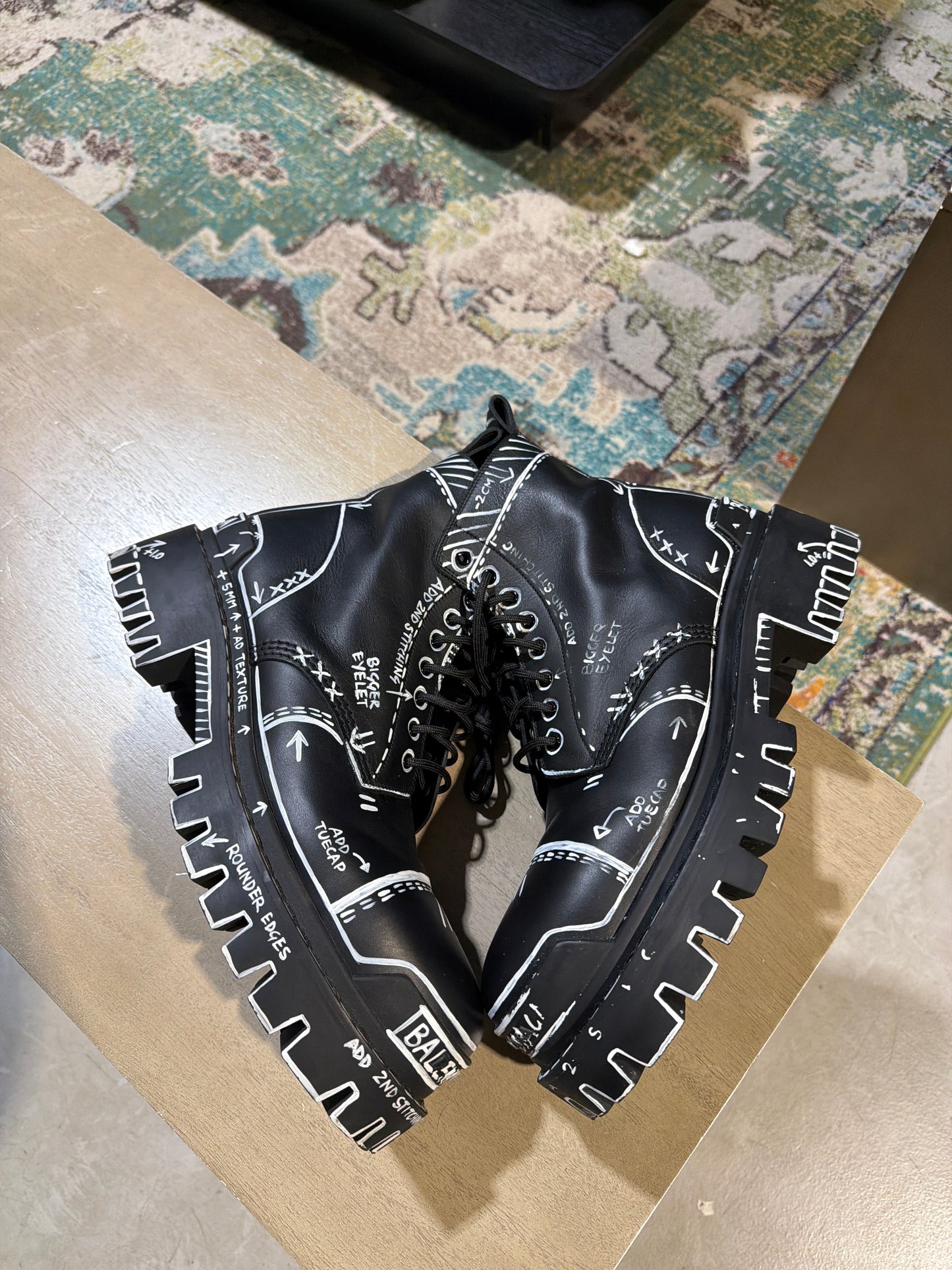 Balenciaga Strike Boots Marker Print Used Sz 11 NB