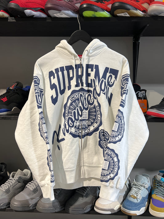 supreme knowledge reigns zipup white blue