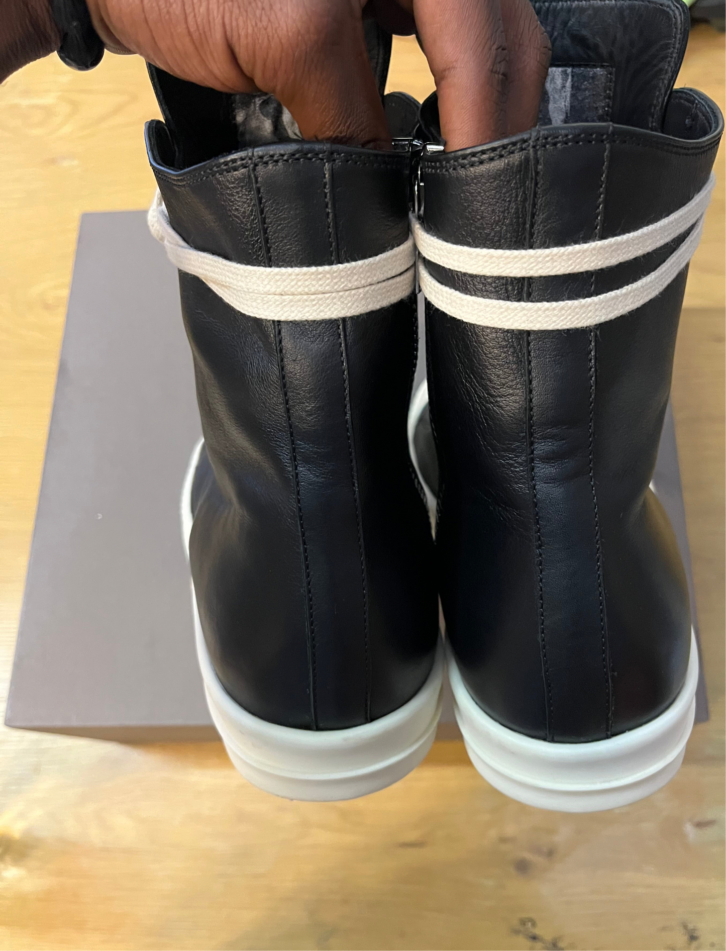 RICK OWENS mainline hightop Ramones black milk used