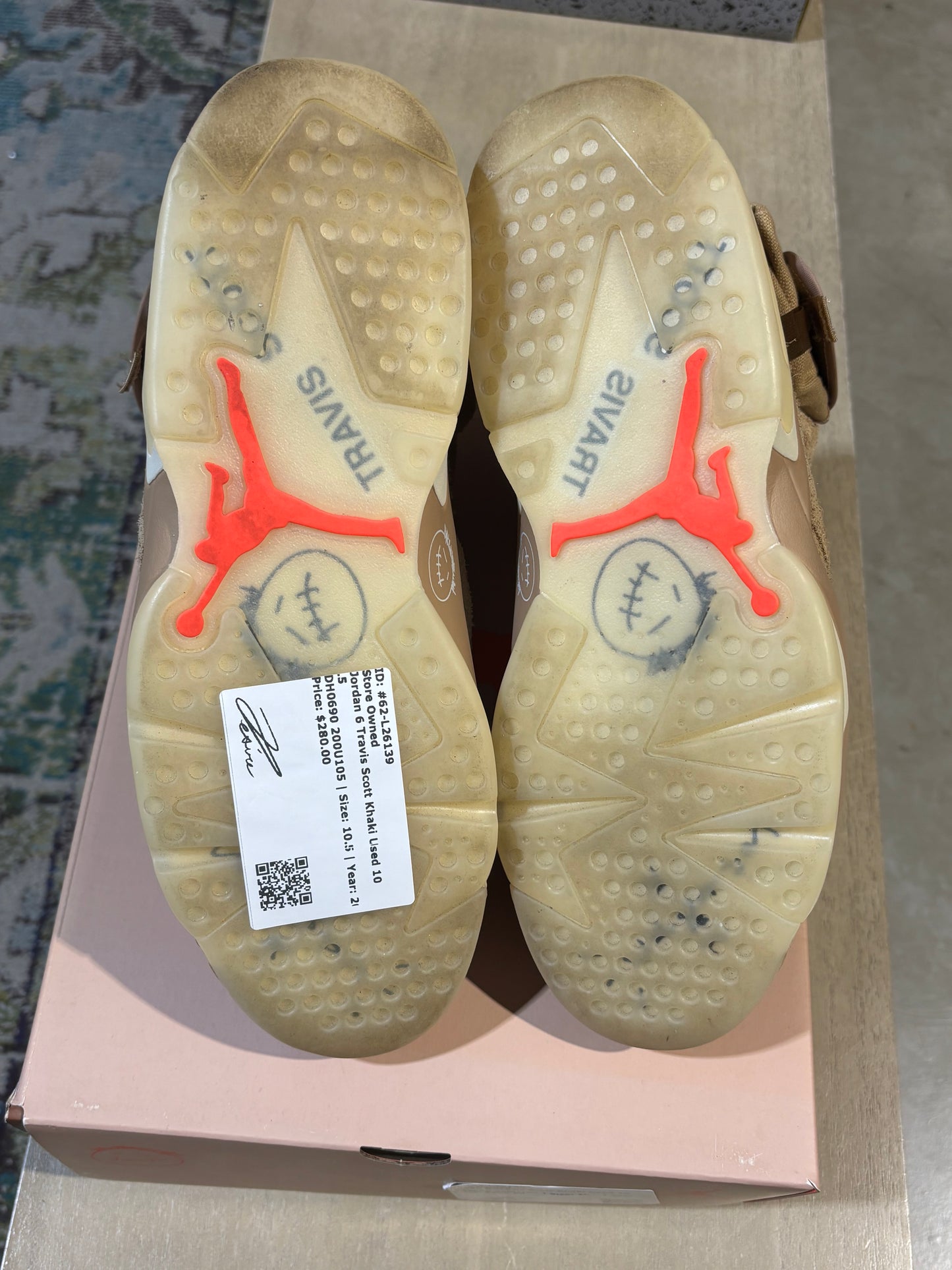 Jordan 6 Travis Scott Khaki Used 10.5