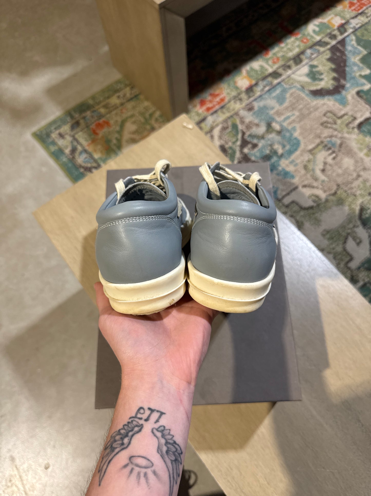 Rick Owens Baby Blue Vintage Sneaker Used Sz 7