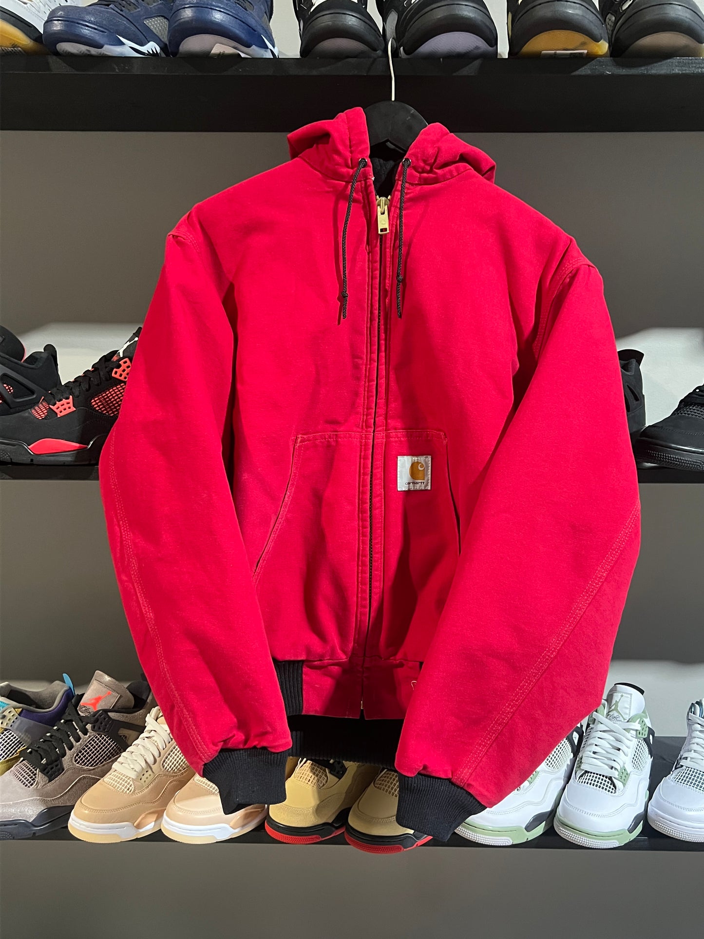 Vintage carhartt hooded jacket red