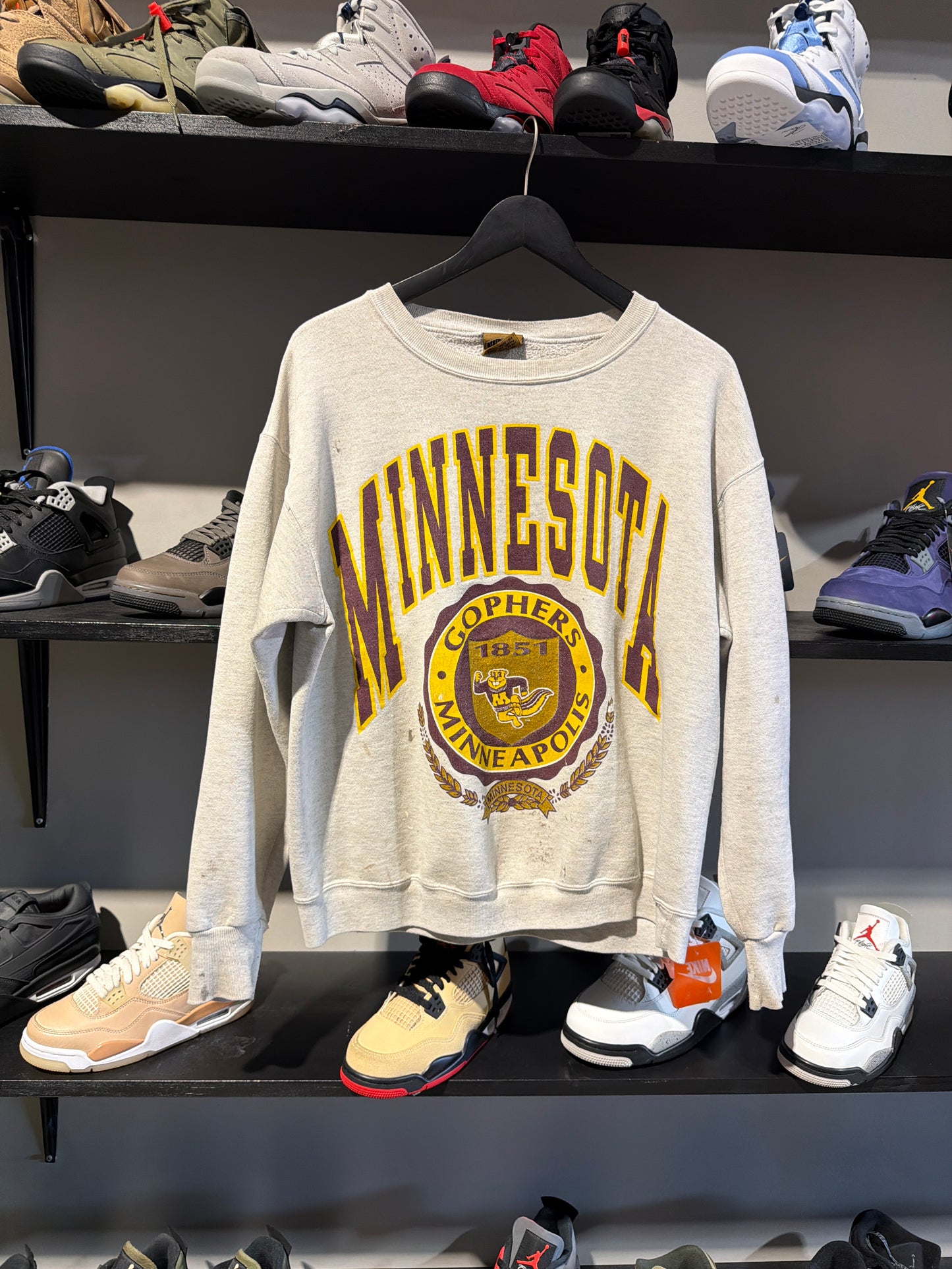 Vintage Nutmeg Minn Gophers Crewneck Sz L