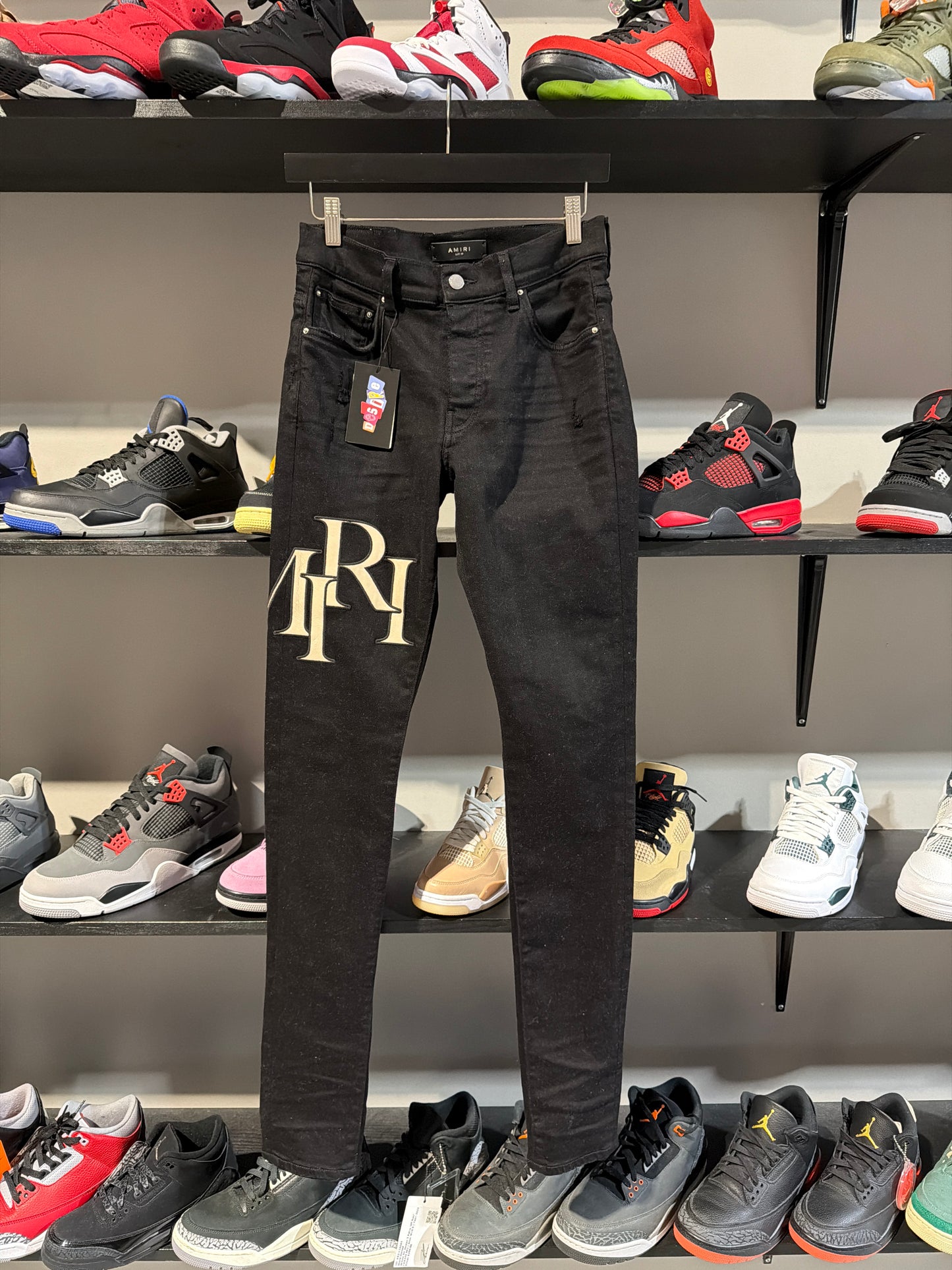 Amiri Black/Cream Spellout Denim Sz 29