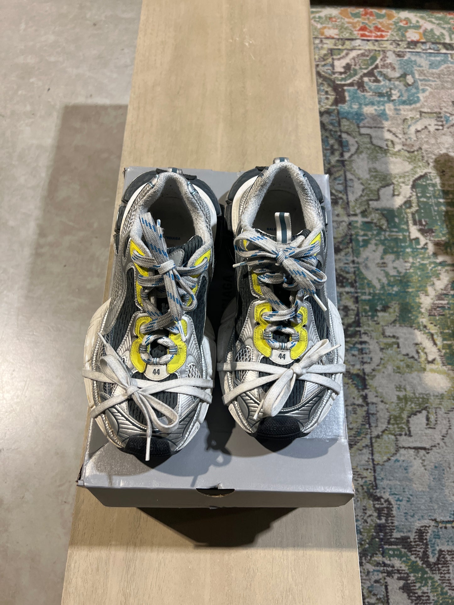 Balenciaga 3xl Blue Yellow Used Sz 11