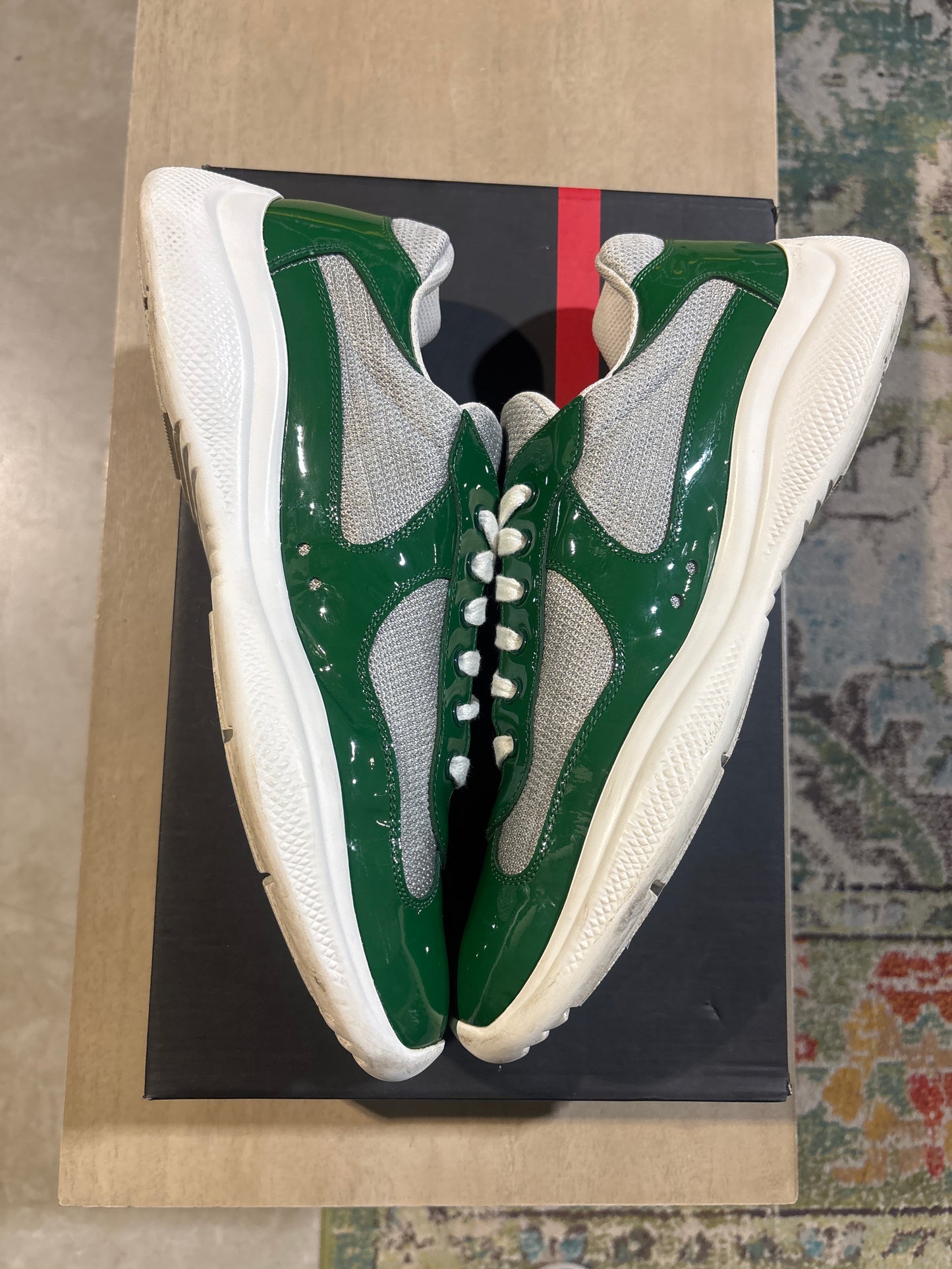Prada Cup Green/White Used Sz 11