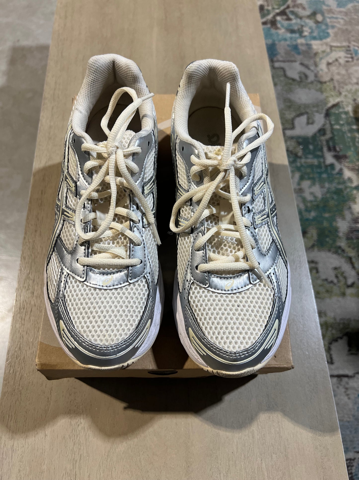 asics gel 1130 silver cream used sz 9.5W