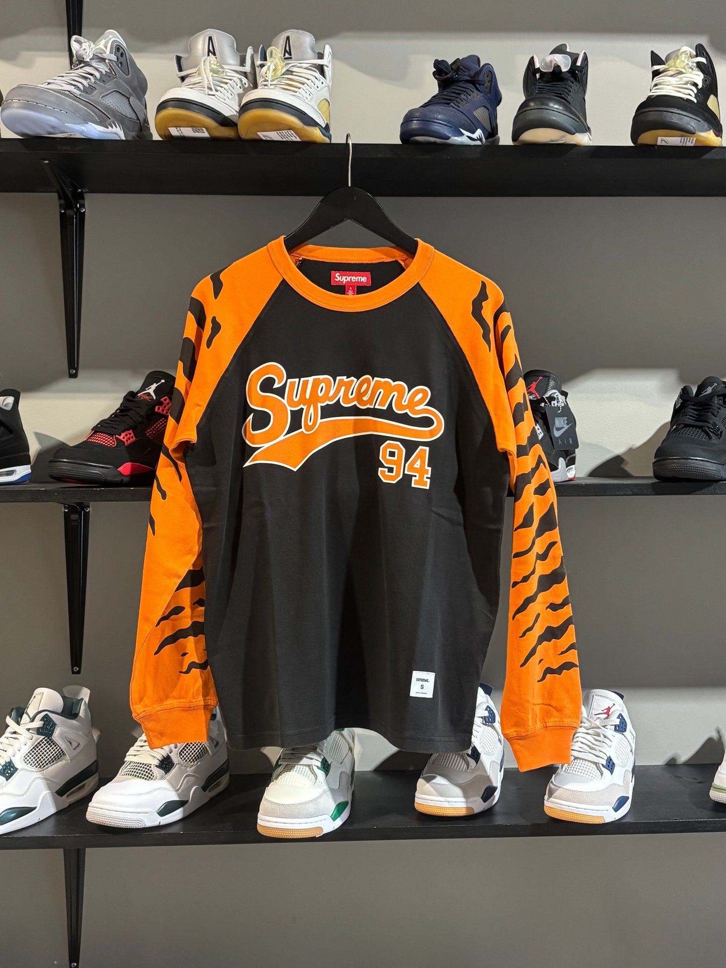 Supreme Tiger Raglan Longsleeve Orange/Black