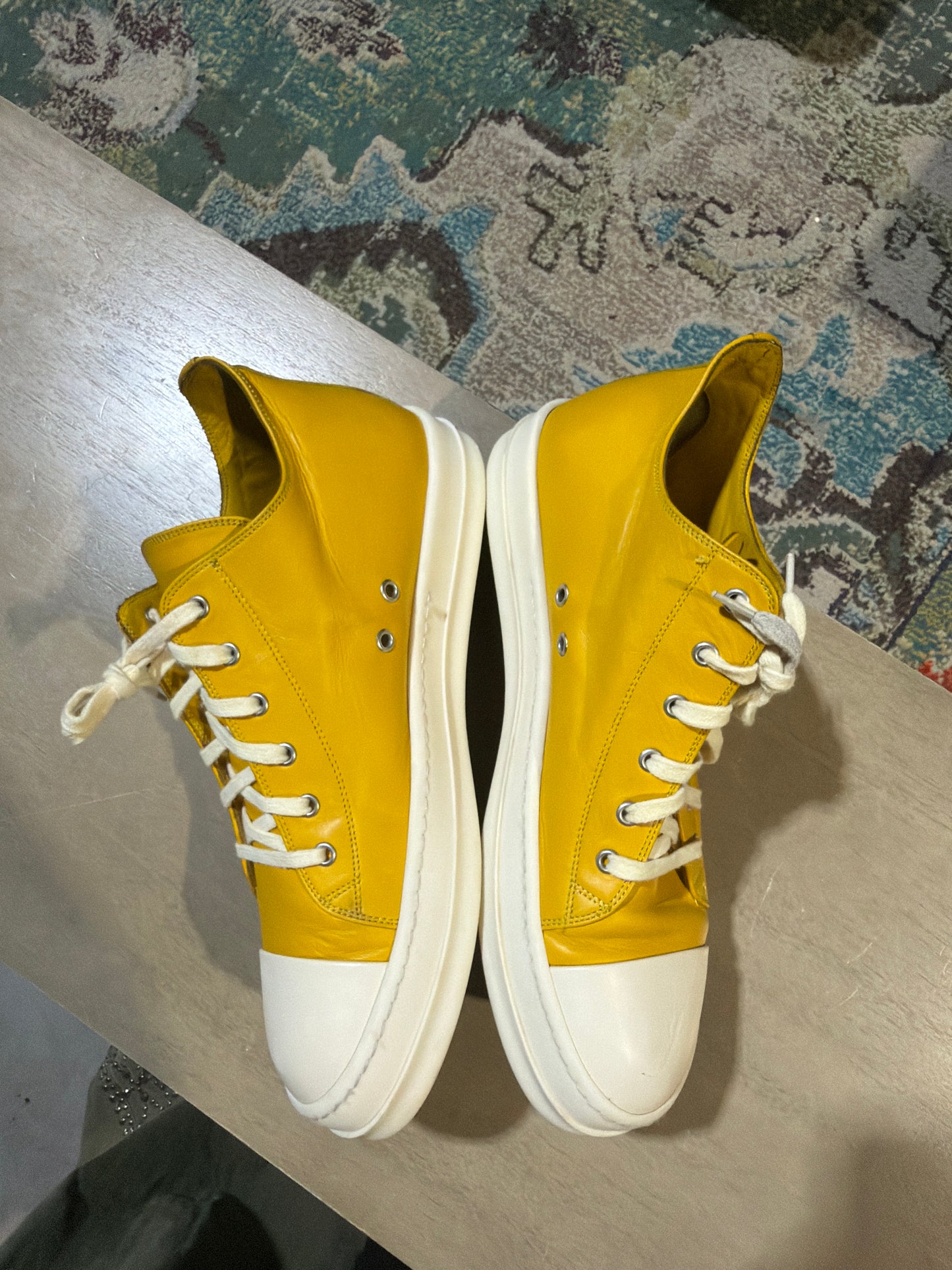 Rick Owens Ramone Yellow/White Used Sz 12.5
