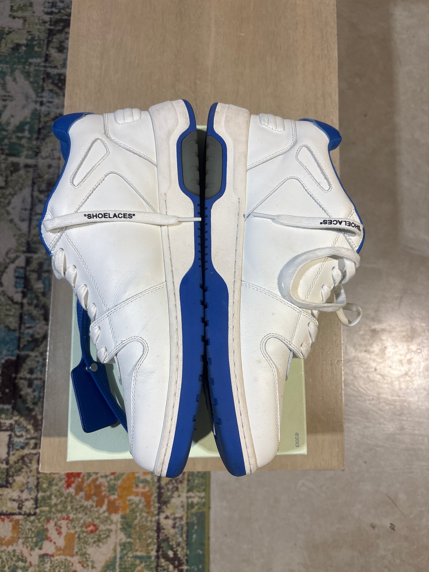 Offwhite White/Blue Out of Office Sneaker Used Sz 14