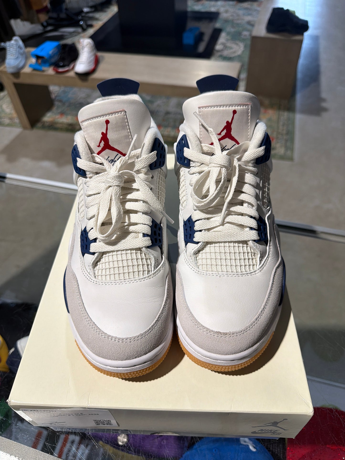 Navy sb Jordan 4 used sz 8