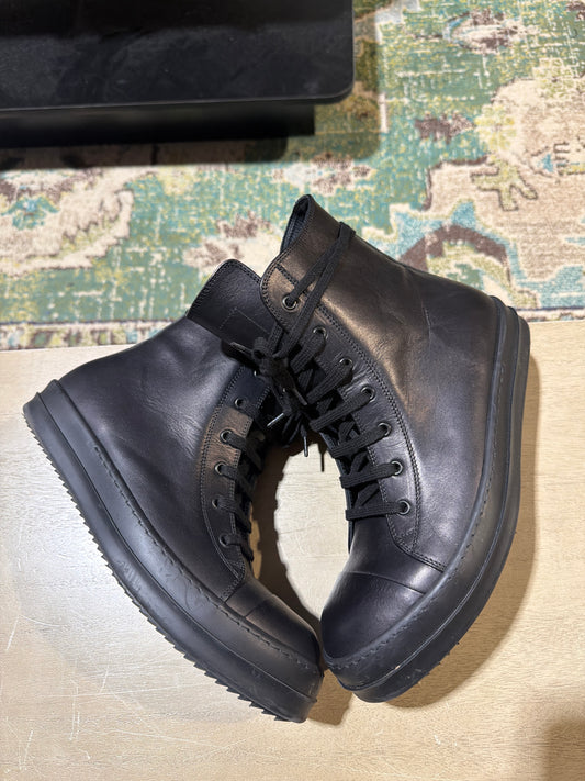 Rick Owens Ramone High Black/Black Used Sz 10.5 NB