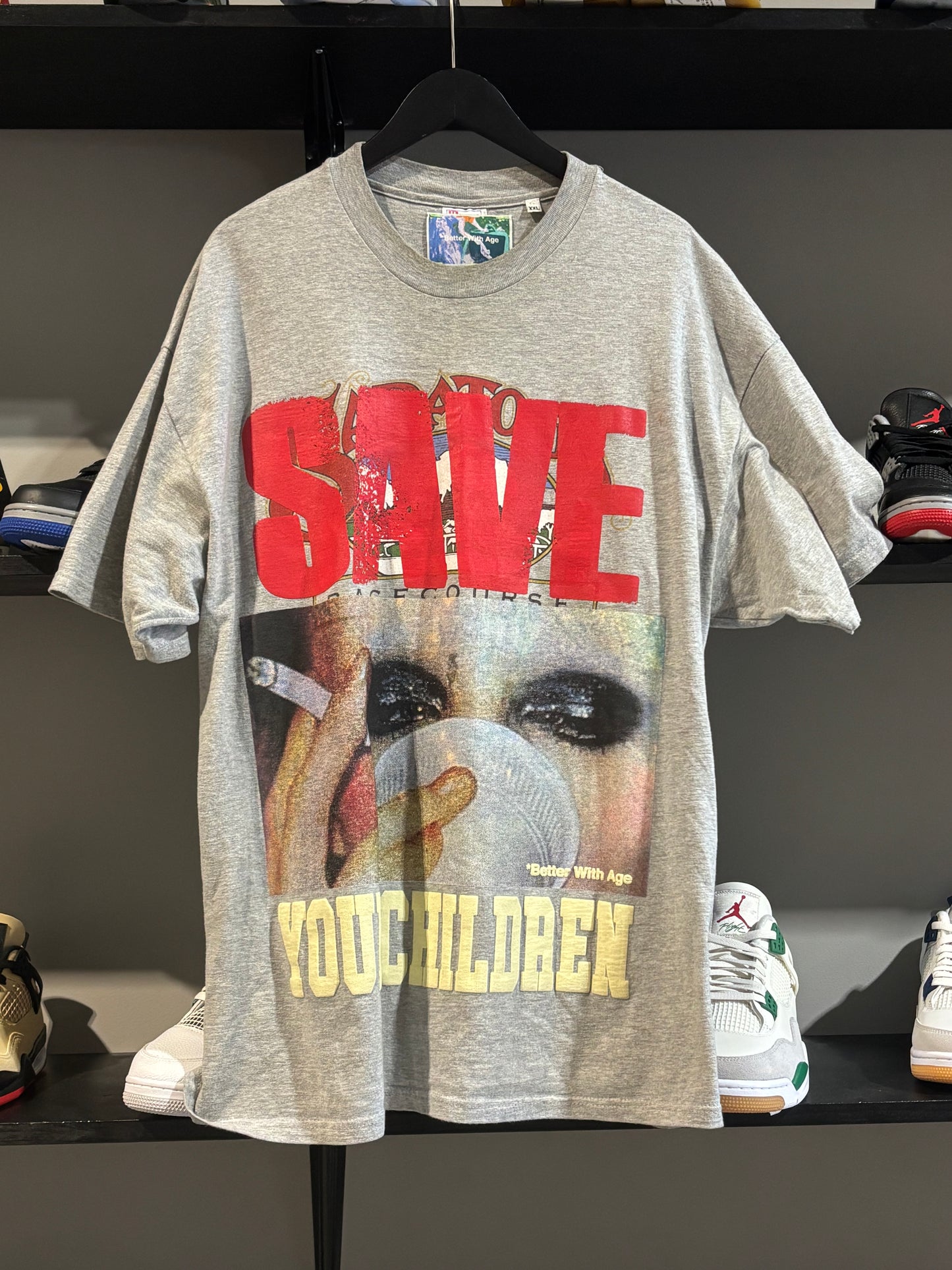 Better With Age Save Your Children Tee Grey