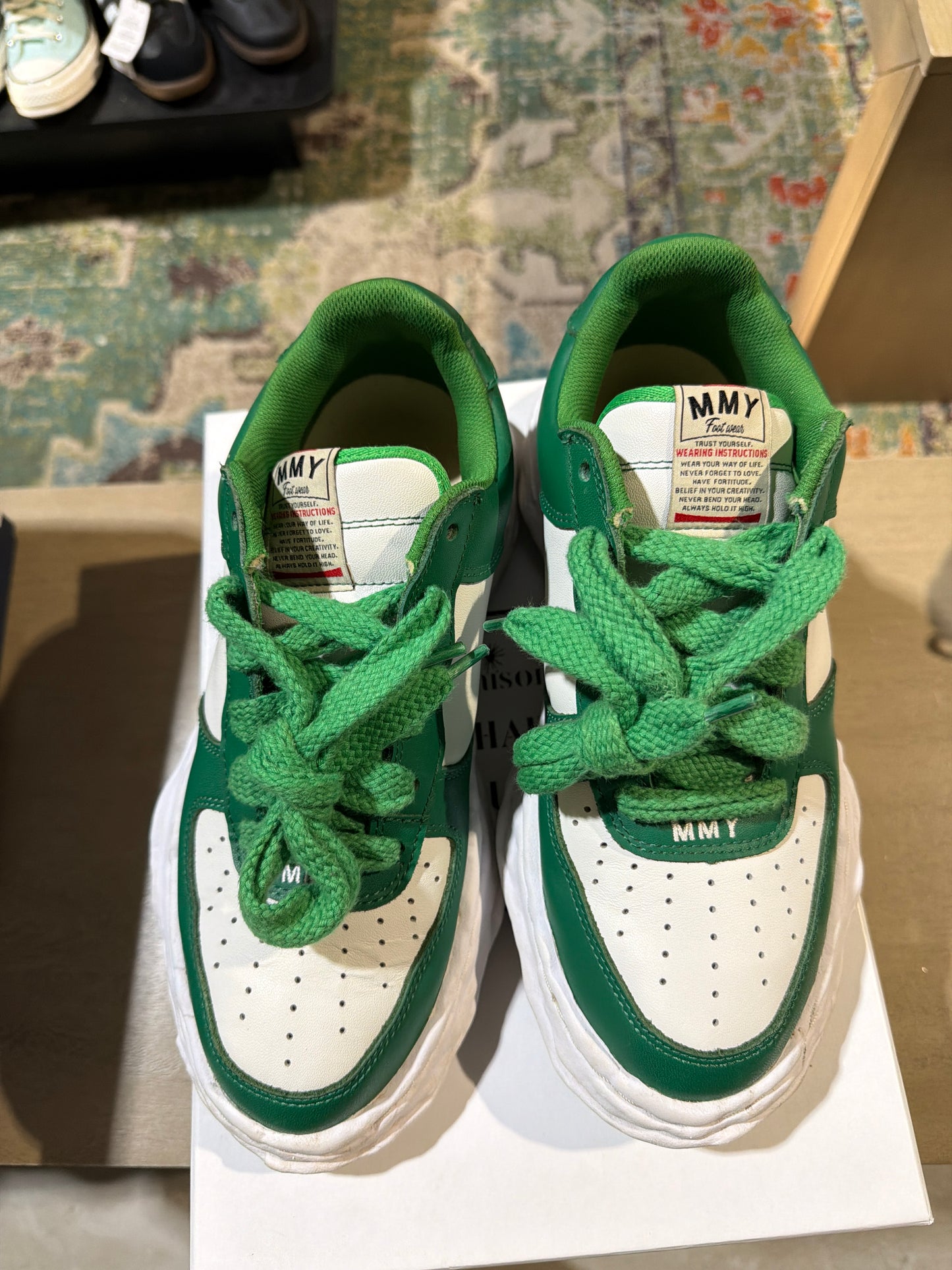 Maison Mihara Wayne Green/White Used Sz 10