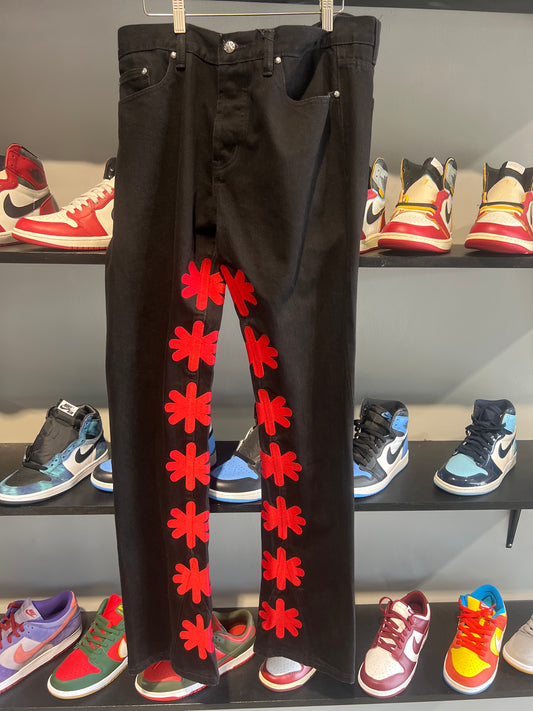 black red lost shadows jeans