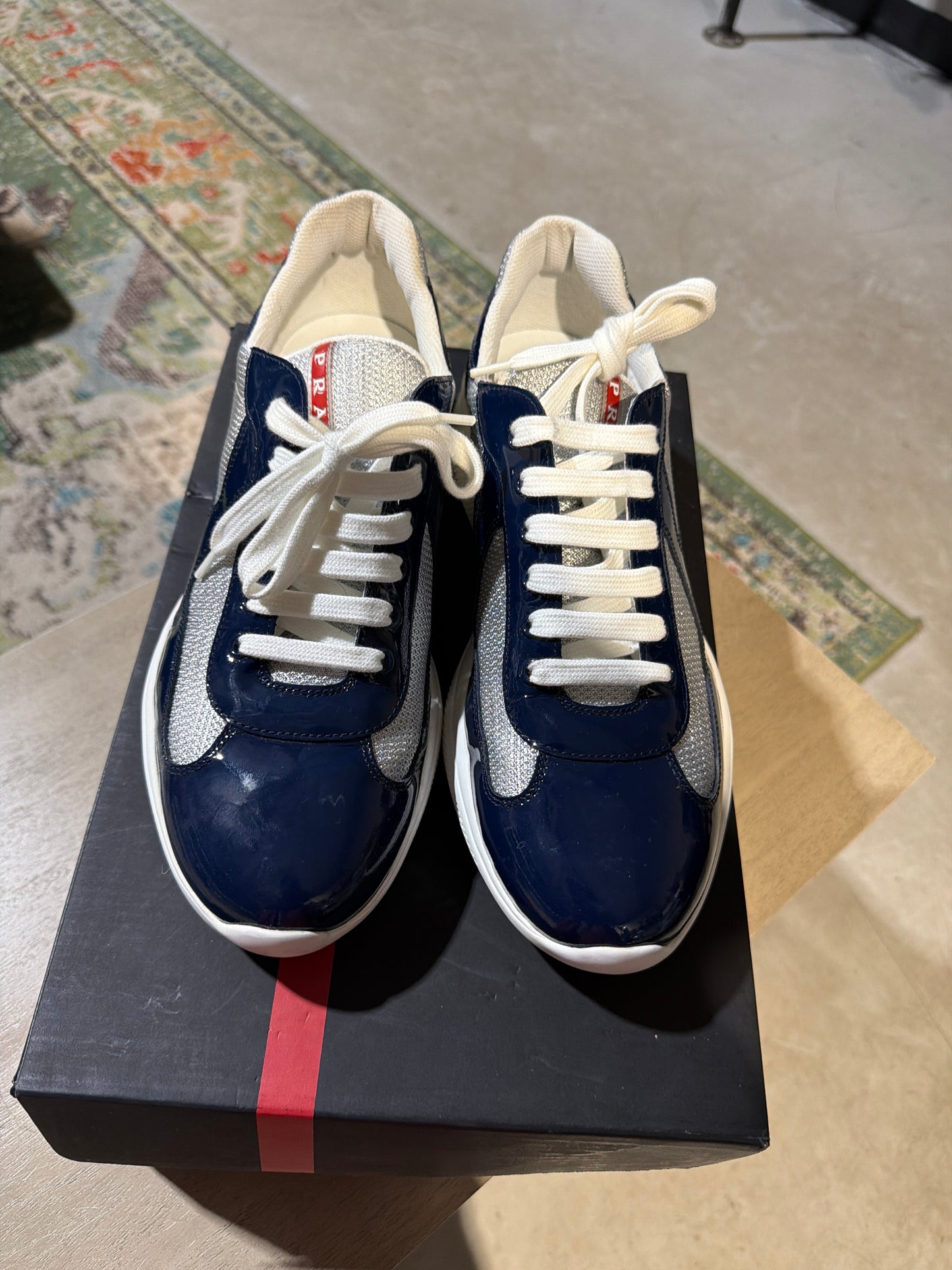 Prada Cup Navy/White Used Sz 10.5