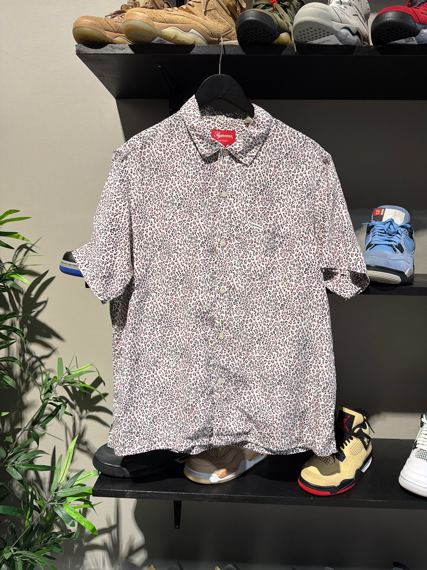 Supreme Pink Cheetah Button Up Sz M