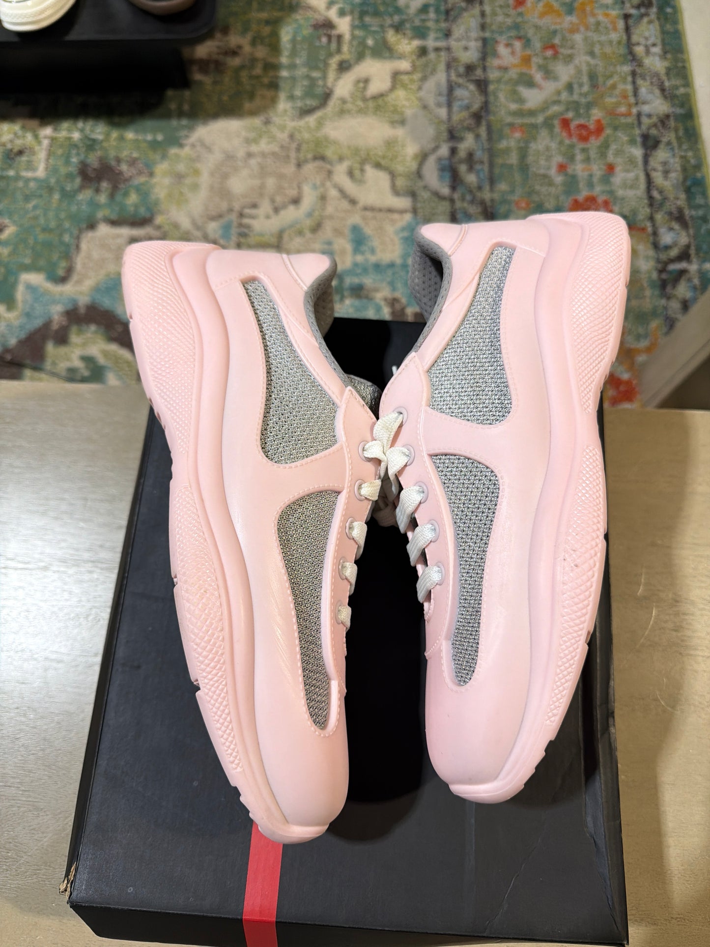 Prada Americas Cup Pink Rubber Used Sz 8