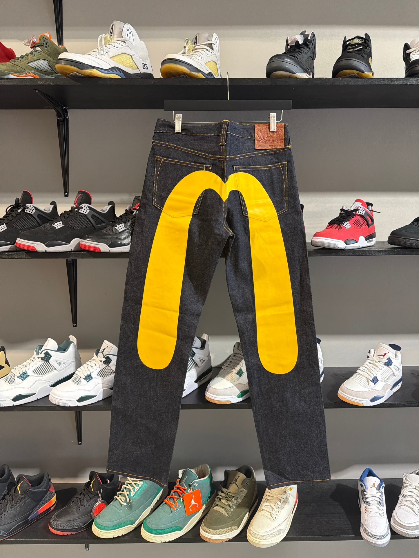 Evisu Yellow Big Logo Denim sz 28