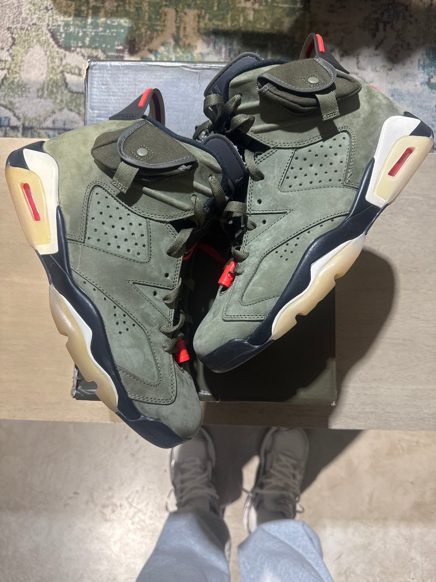 Jordan 6 Travis Scott Olive Used Sz 11