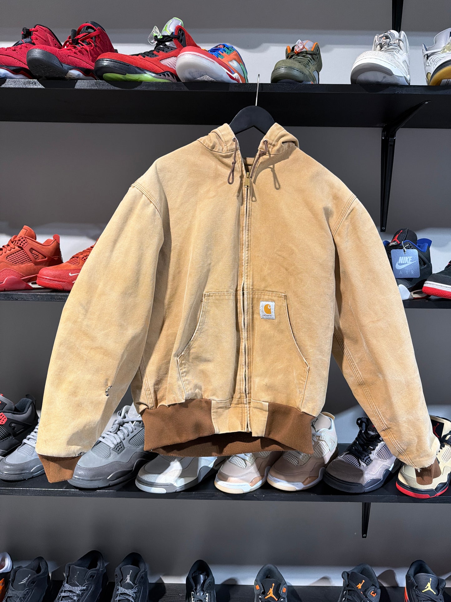 Vintage Carhartt Khaki Hooded Zipup jacket