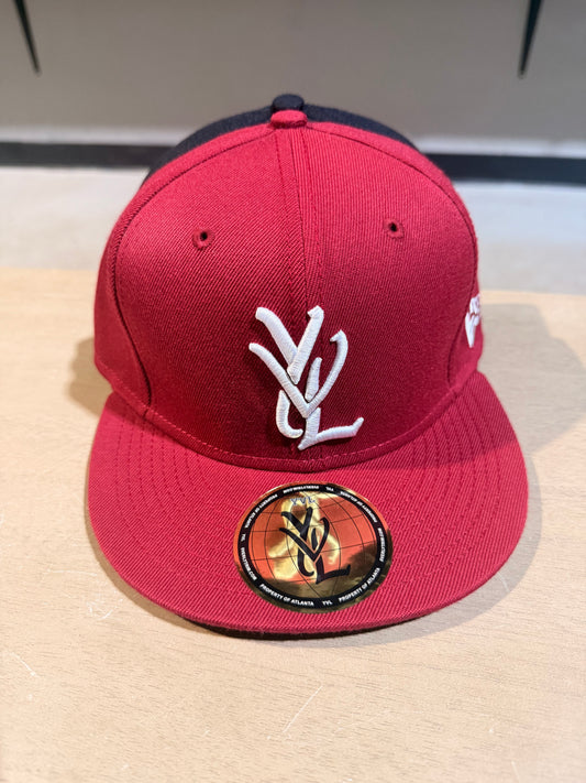 YVL Fitted Hat Burgundy/White
