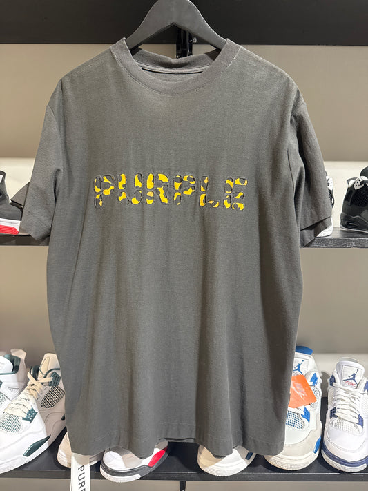 Purple Cheetah Print Grey Tee