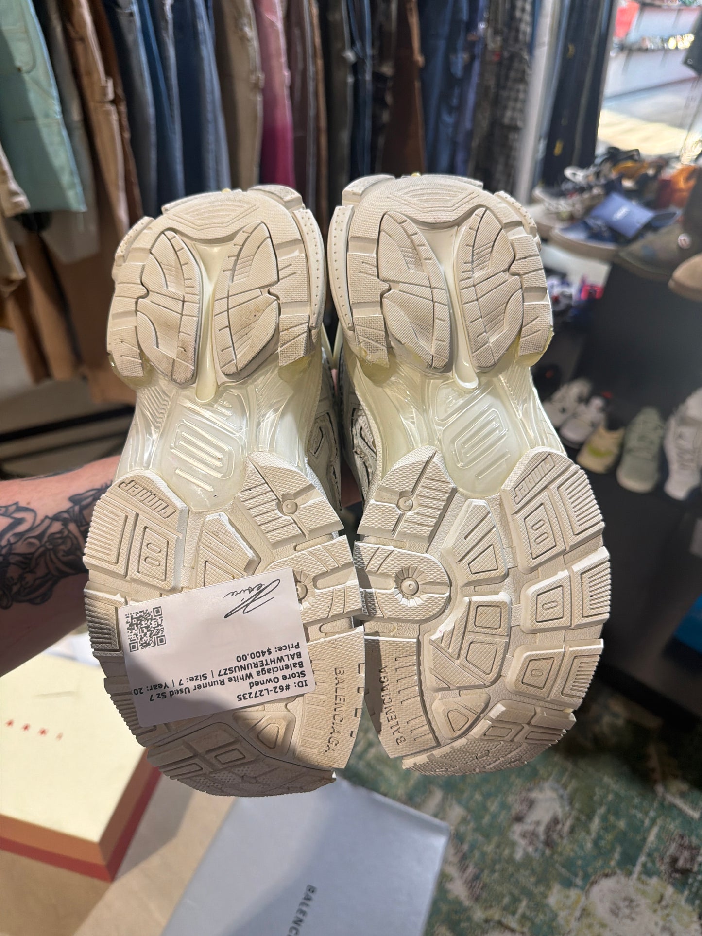 Balenciaga White Runner Used Sz 7